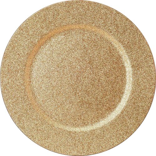 Large View 12pk - 33cm Gold Charger Plate - Glitter Finish