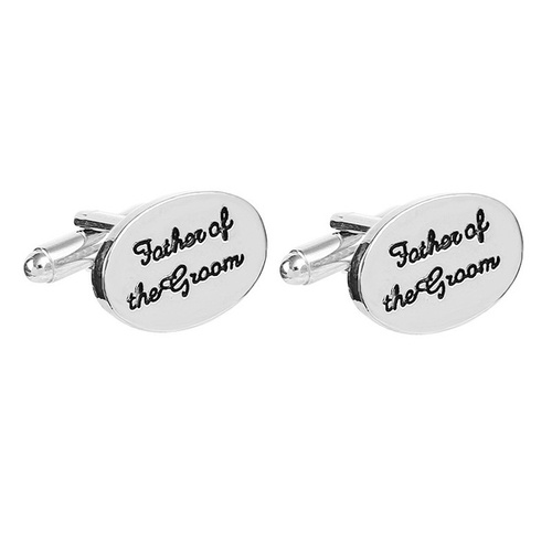 Large View Silver Cufflinks - Father of the Groom