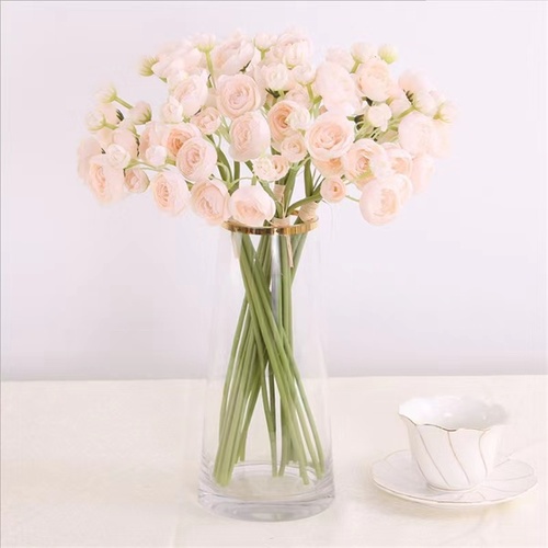 Large View 40cm Soft Pink/Champagne Mini Ranunculus Bouquet - 24 Head