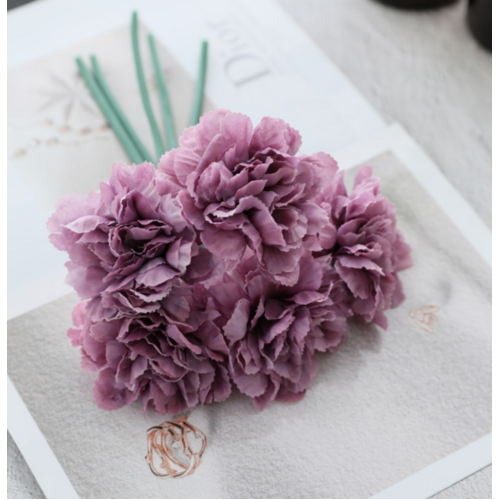 Large View Carnation Bouquet 5 Head - Mauve