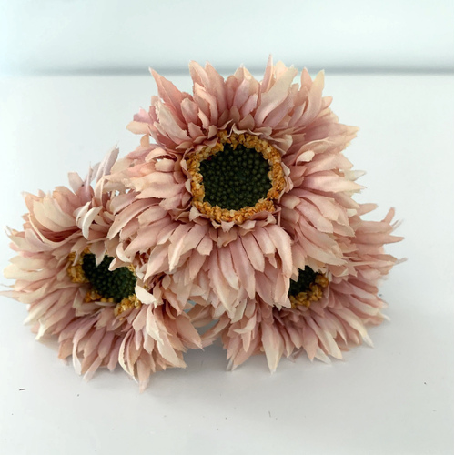 Large View 3 Head Gerbera Daisy Bouquet - Dusty Pink