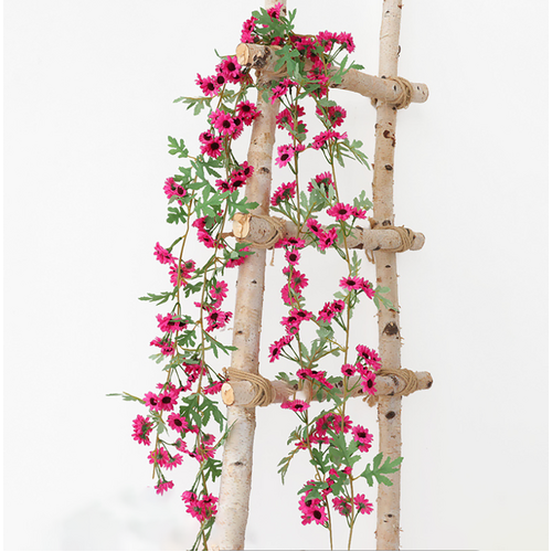 Large View 1.7m Everlasting Daisy Flower Garland - Fushia