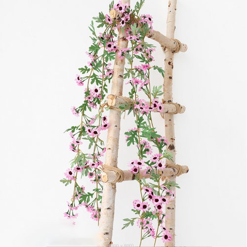 Large View 1.7m Everlasting Daisy Flower Garland - Pink