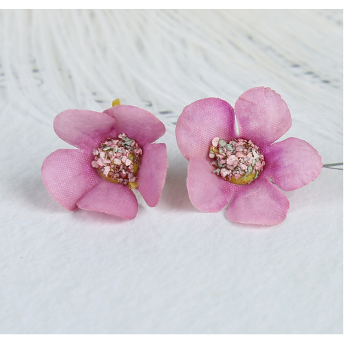 Large View 2cm Dainty Flowers - Dark Pink