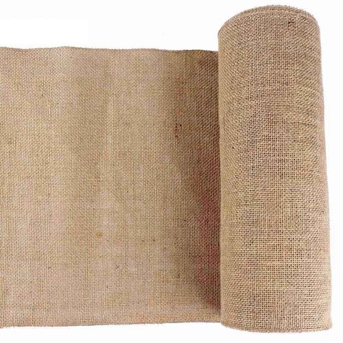 Large View 35cm x 10m  Burlap Natural Fabric Roll - Thick High Quality