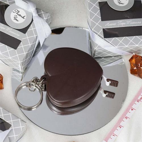 Large View Measuring Tape Favor - Heart - Chocolate