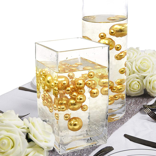 Large View Gold Floating Pearls - Centerpiece Vase Filler