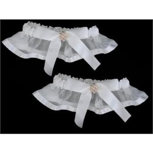 Large View Garter - Diamond Buckle Ivory CLEARANCE