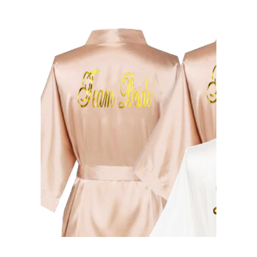 Large View Champagne Dressing Gown Small - Team Bride 