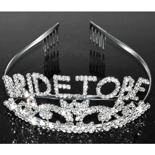 Large View Bride to Be Rhinestone Tiara - Hens Night