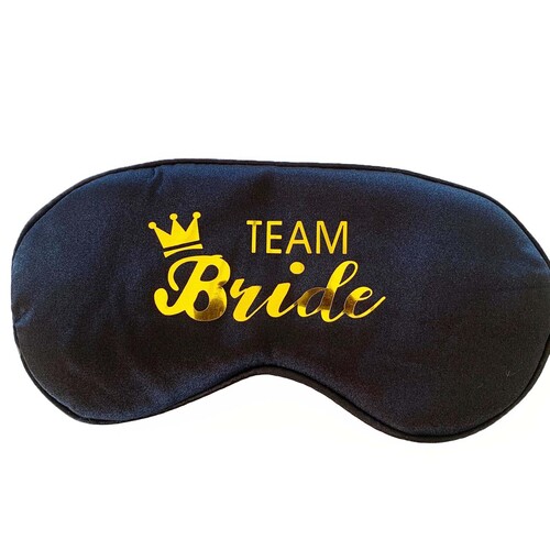 Large View Team Bride Black Sleep Mask