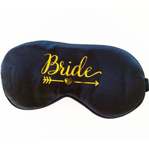 Large View Bride Black Sleep Mask