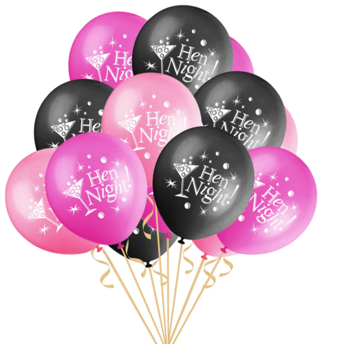 Large View Hens Party Balloons - Choice of Pink, Fushia and Black