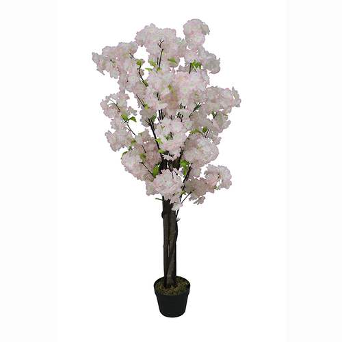Large View 125cm Pink Artificial Cherry Blossom (Sakura) Tree  - Potted
