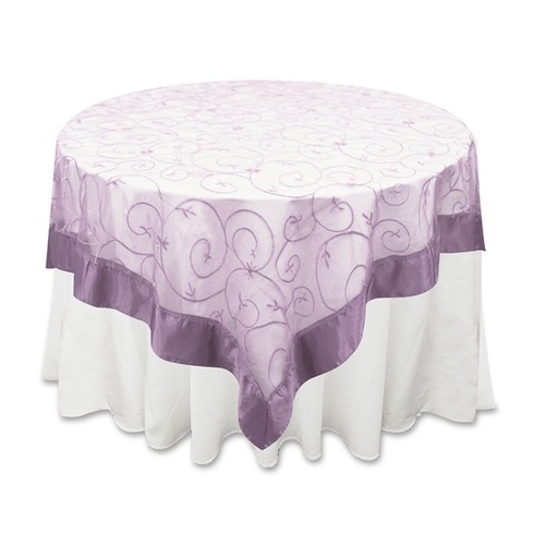 Large View Square Overlay 182cm (Embroidered Organza) - Lavender
