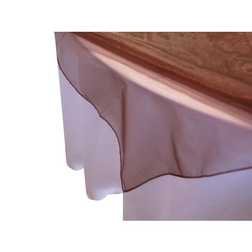 Large View Square Overlay 182cm (Organza) - Chocolate CLEARANCE