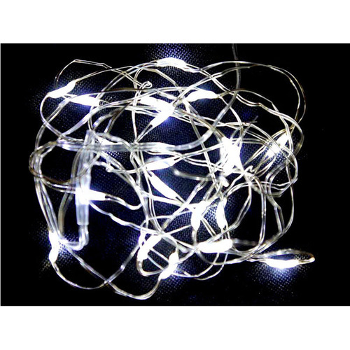 Large View 5m White Battery inLine LED Fairy Lights 