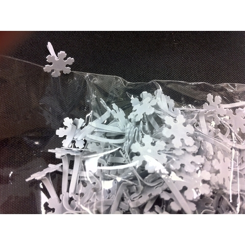 Large View 100pc - 10mm White Snowflake Brads