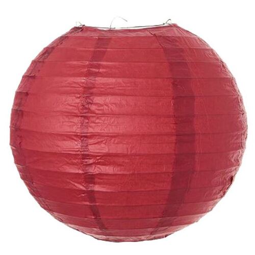 Large View Paper Lantern - 30cm (12inch) - Burgundy