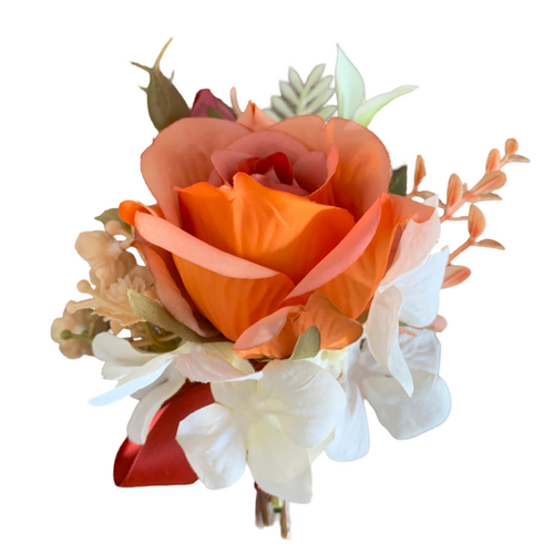 Large View Buttonhole Rose - Burnt Orange