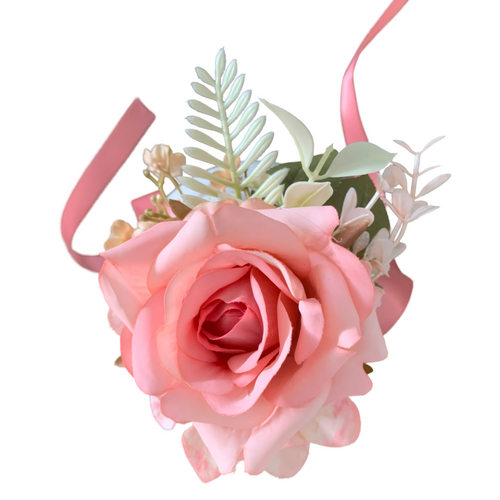 Large View Corsage -  Rose - Dusty Pink