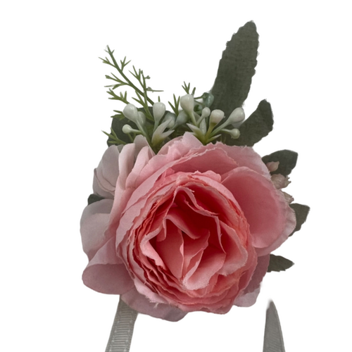 Large View Corsage -  Peony Rose - Pink