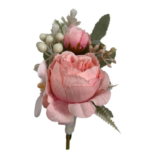 Large View Buttonhole Peony Rose - Pink