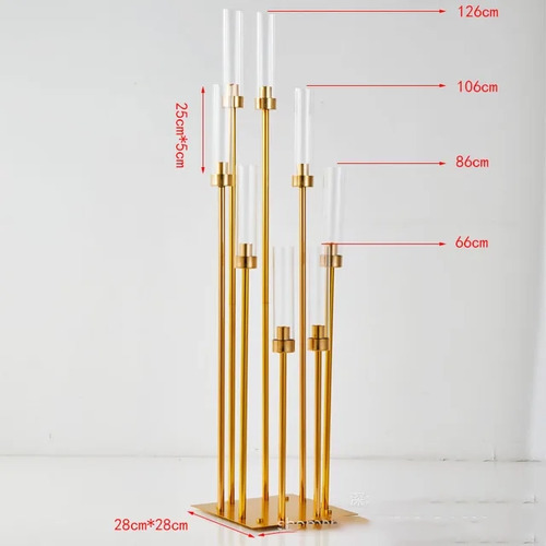 Large View 8 Arm Gold Windlight Candelabra