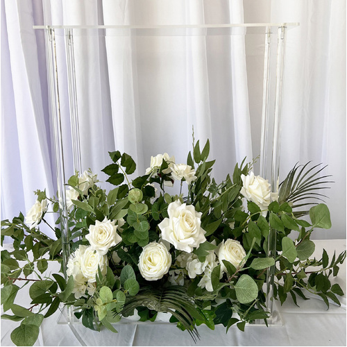 Large View 80cm Clear Acrylic Centerpiece Flower/Stands