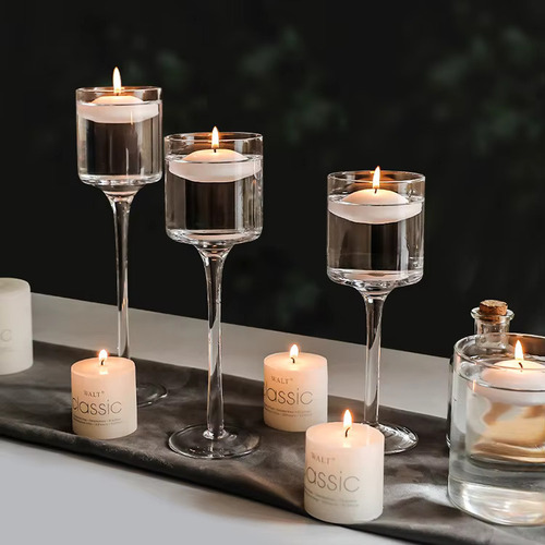 Large View 3pk Long Stemmed Votive Sized Candle Holder 