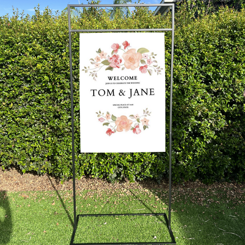 Large View 80cm x 1.8m Quality Black Sign or Backdrop Stand