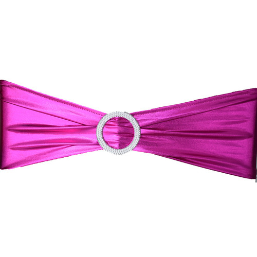 Large View Lycra Chair Band W/Slider - FUSHIA METALLIC