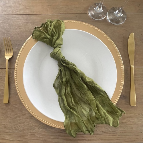 Large View Cheesecloth Linen Napkin - Olive Green