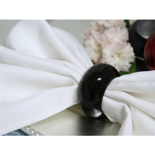 Large View Acrylic Black  Napkin Rings