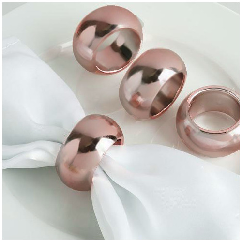 Large View Acrylic Rose Gold Napkin Rings