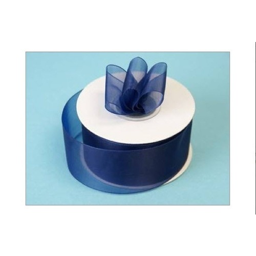 Large View 1 1/2 inch Organza Ribbon - Navy Blue