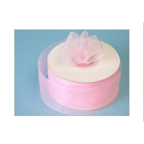 Large View 1 1/2 inch Organza Ribbon - Pink