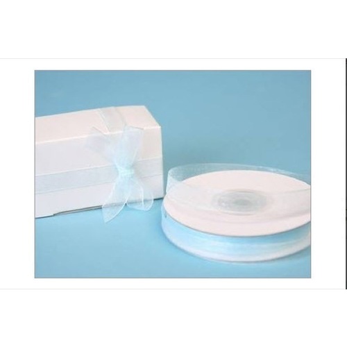 Large View 3/8 inch Organza Ribbon - Blue