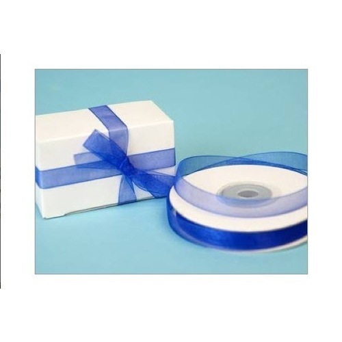 Large View 3/8 inch Organza Ribbon - Royal