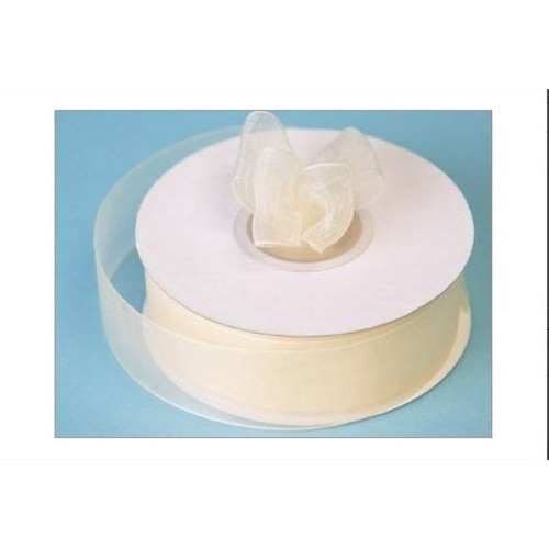 Large View 7/8 inch Organza Ribbon - Ivory