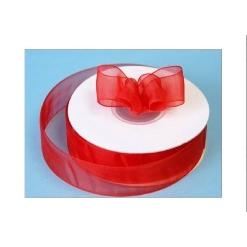 Large View 7/8 inch Organza Ribbon - Red