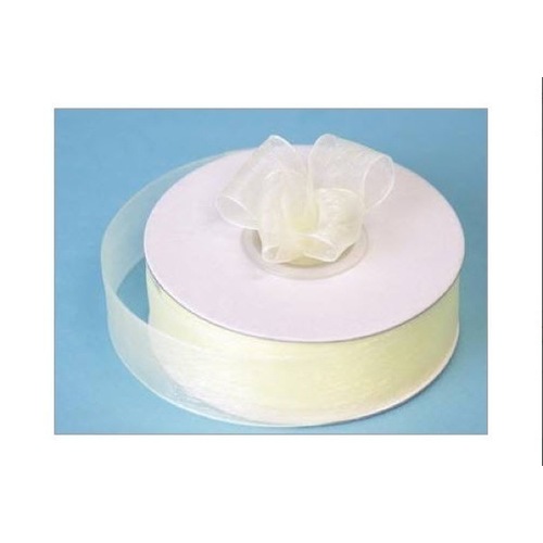 Large View 7/8 inch Organza Ribbon - Yellow