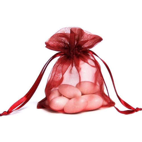 Large View Organza Bags - 3x4inch  - Burgundy - 10/pk