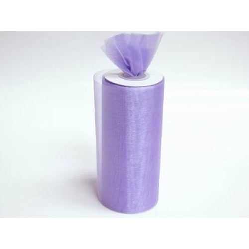 Large View Shimmering Organza  - Lavender  6inch x 20yds CLEARANCE