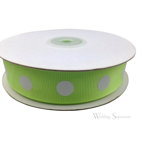 Large View 7/8 inch Polka Dot Ribbon - 25yds - Apple