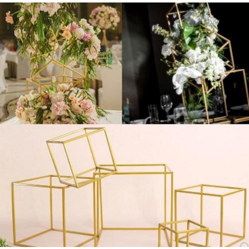 Large View 5pc Set - Square Centrepiece/Hanging Ceiling Decor - Gold