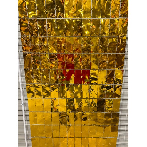 Large View 1x2m - Gold - High Quality Mirror Curtain/Sequin Panel
