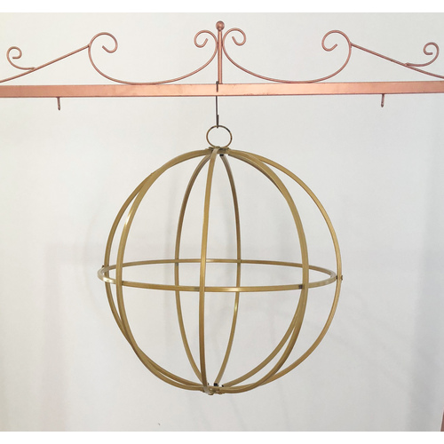 Large View 60cm Dia large Gold Hanging Globe Sphere - Hanging Ceiling/Arch Floral Frame