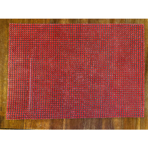 Large View 10pk - Placemat Rhinestone Mesh - Red