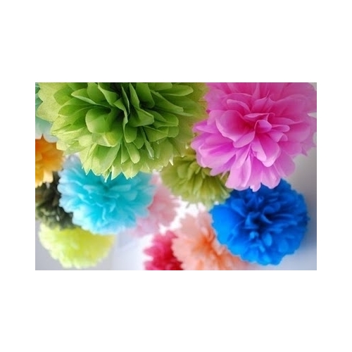 Large View 35cm Paper Pom Poms - Black